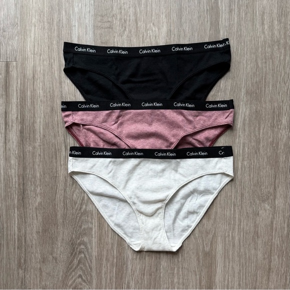 Calvin Klein Trio Panties in Black, Pink, and Cream, Size Small - Picture 1 of 8